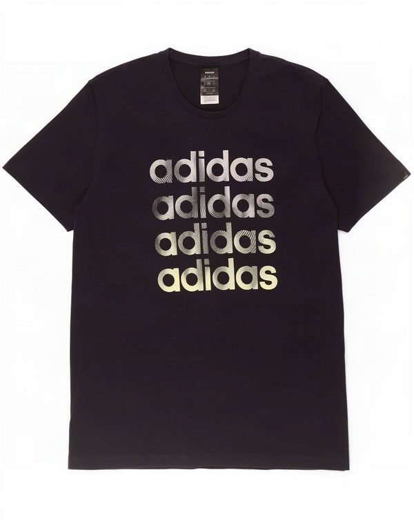 Adidas Męska koszulka graficzna Top XL, granatowa, bawełniana
