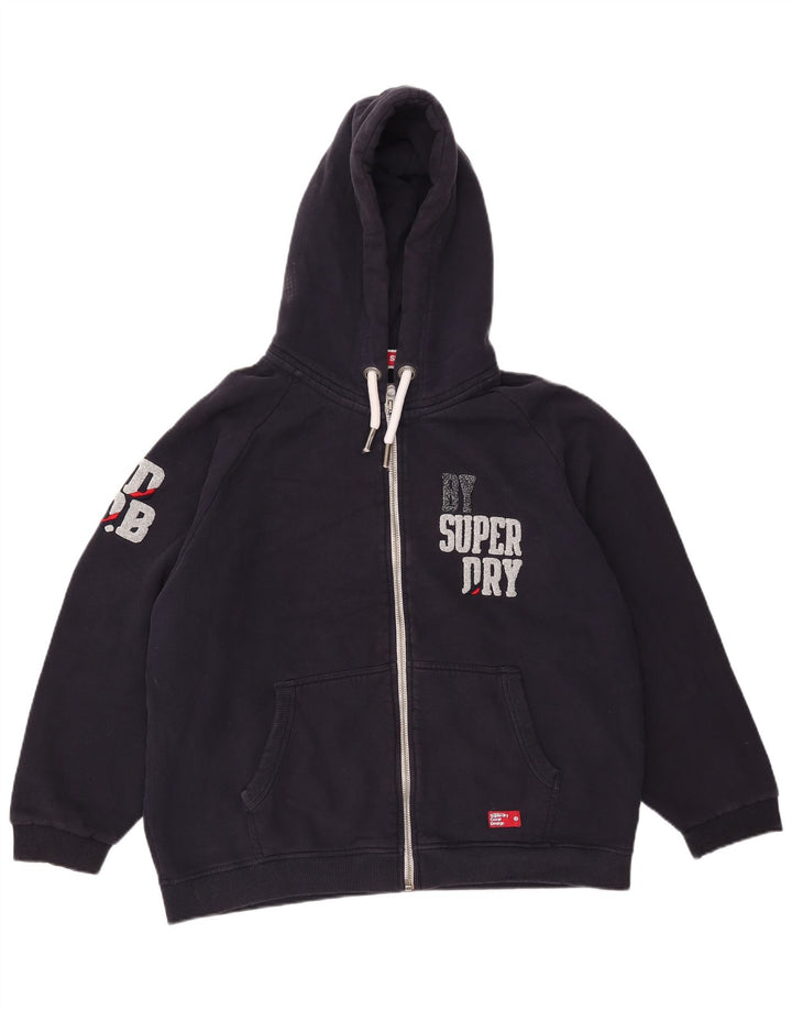 Męski sweter z kapturem i zamkiem błyskawicznym Superdry Graphic, UK 14, średni granatowy