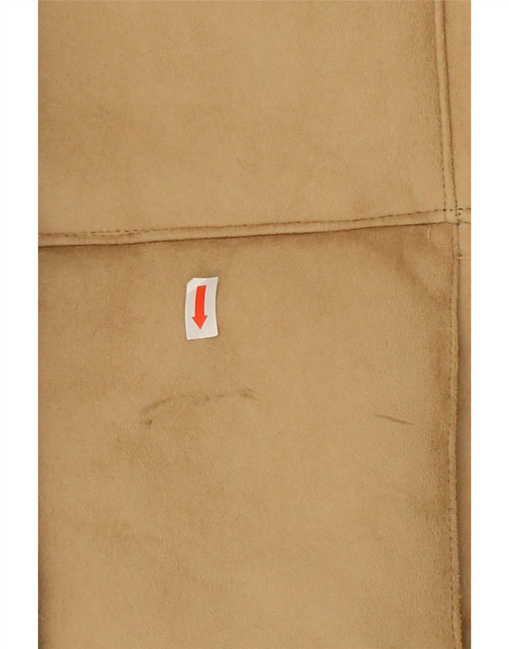 VINTAGE Womens Sherpa Gilet UK 14 Medium Beige Polyester Vintage Vintage and Second-Hand Vintage from Messina Hembry 