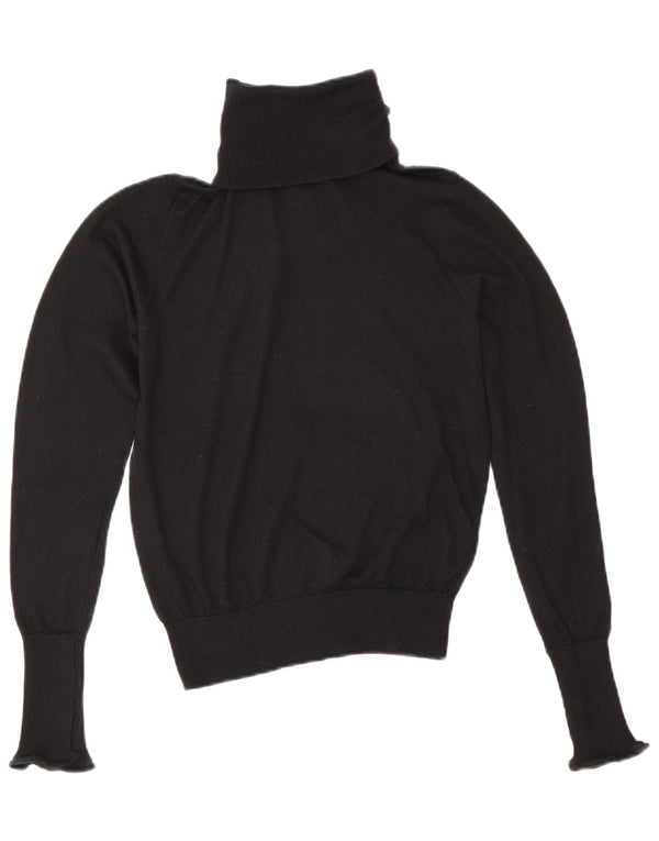 Damski sweter z golfem Zara UK 6 XS, czarny poliester