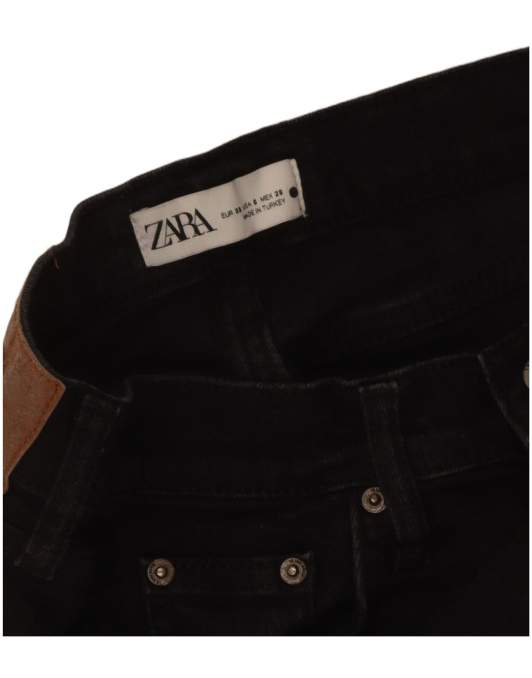Damskie proste dżinsy Zara EU 38 Small W28 L27 Czarne