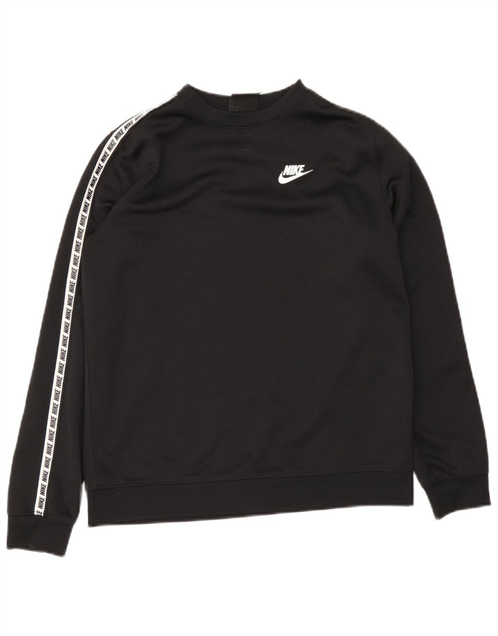 Chłopięcy sweter z grafiką Nike, 13-14 lat, XL, czarny, poliester