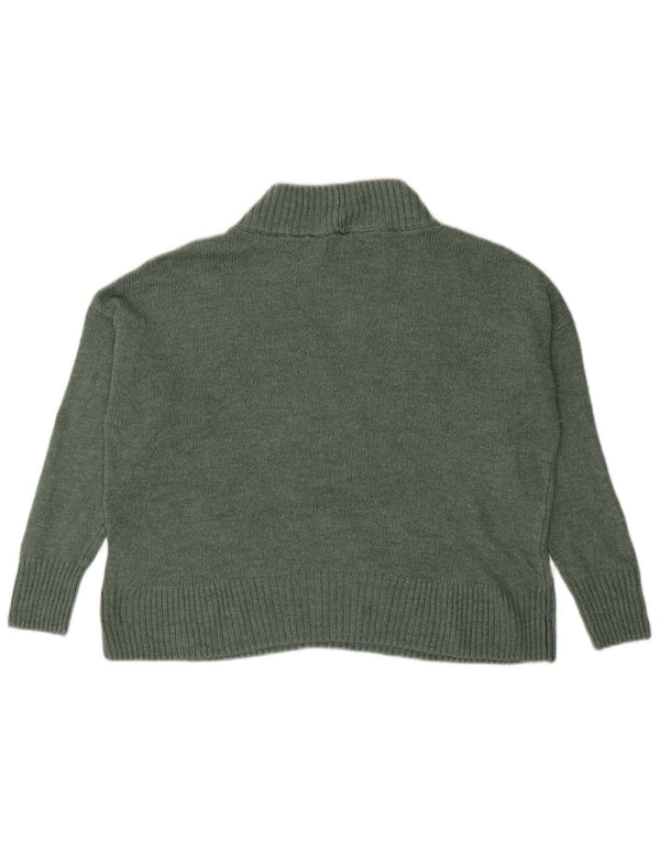 Damski sweter oversize M&Co z golfem UK 10 Small Green