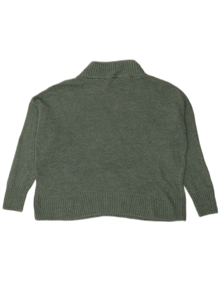 Damski sweter oversize M&Co z golfem UK 10 Small Green