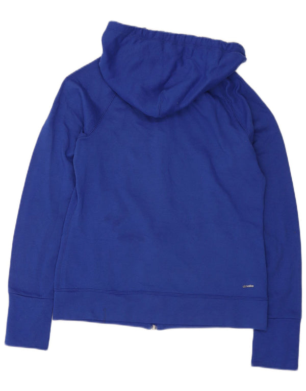 Adidas Womens Fleece Zip Hoodie Sweater UK 8/10 Small Blue Sports