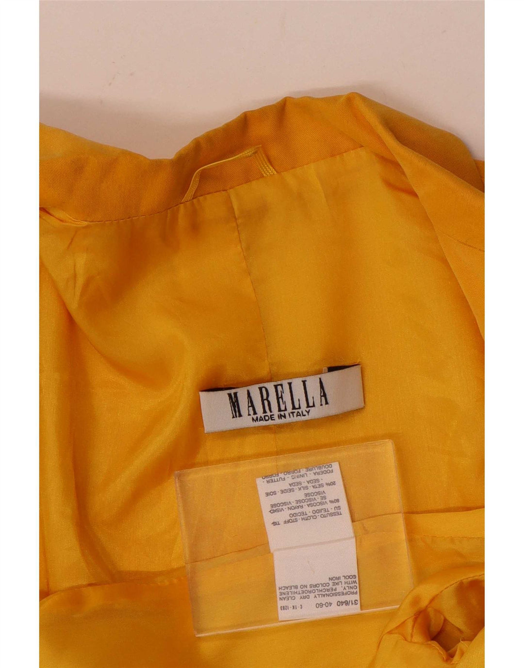 Marella Damska marynarka zapinana na 3 guziki UK 10 Small, żółta wiskoza