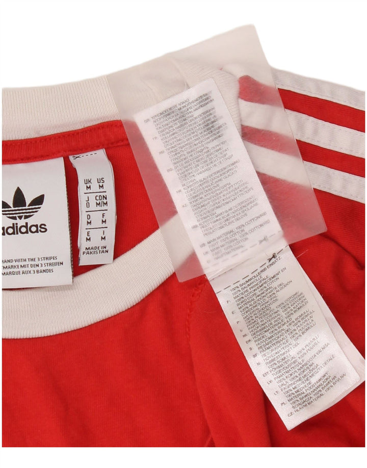 Adidas Męski T-shirt Top Średni Czerwony Bawełniany
