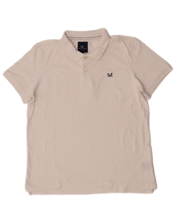 Crew Clothing Męska koszulka polo, duża, biała, bawełniana