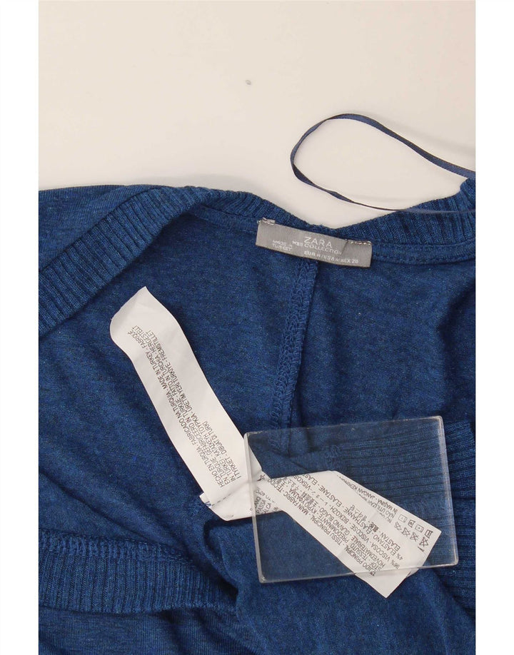 Damski top oversize Zara z długim rękawem UK 14, średni niebieski, wiskoza