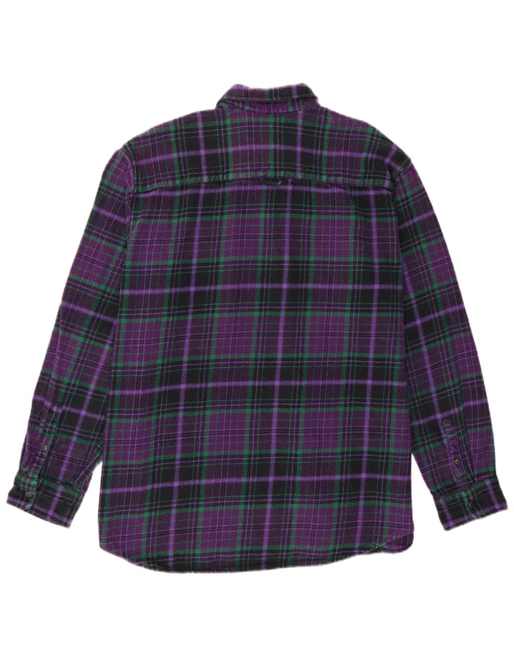 Męska koszula flanelowa Pull & Bear XL w fioletową kratkę, bawełniana