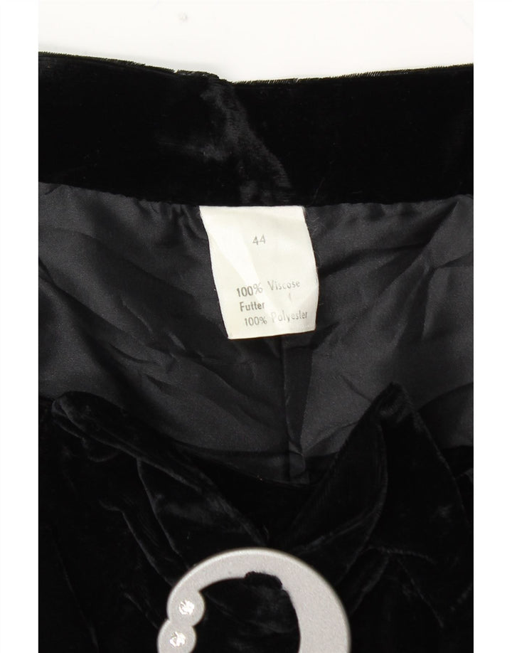 VINTAGE Damska aksamitna spódnica rozkloszowana z wysokim stanem IT 44 Medium W28 Black