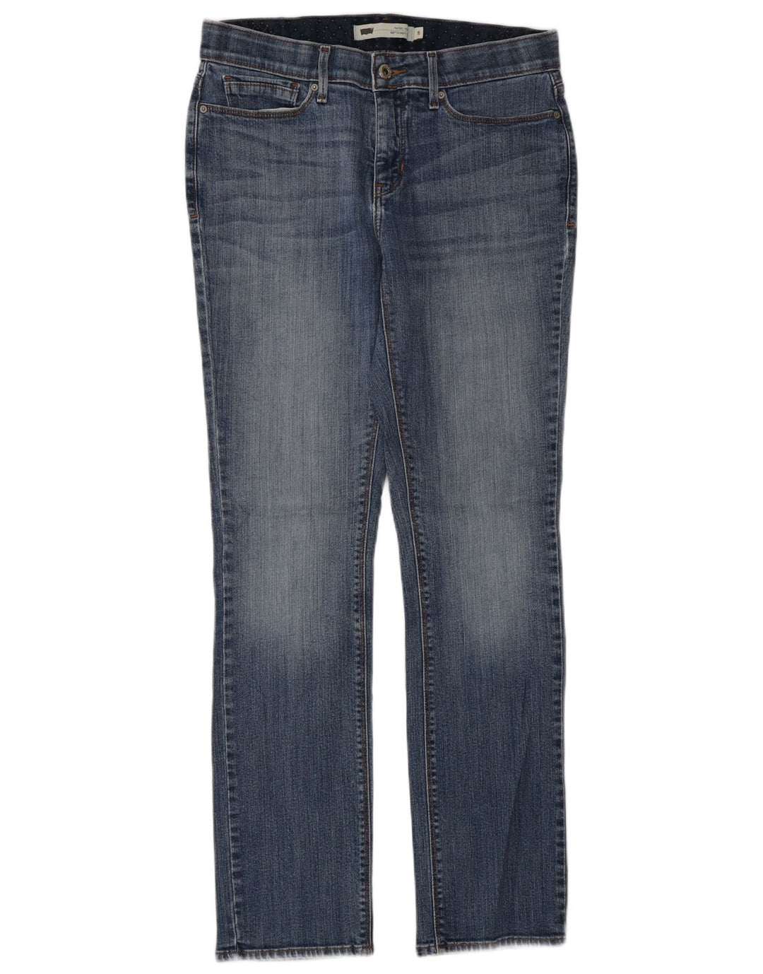 Damskie dżinsy Levi's 525 Straight US 8 Medium W28 L30 Niebieska bawełna