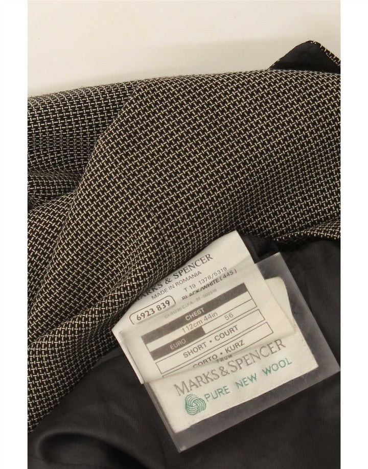 Marks & Spencer Męska marynarka zapinana na 3 guziki UK 44 XL Szara kratka, nowa wełna