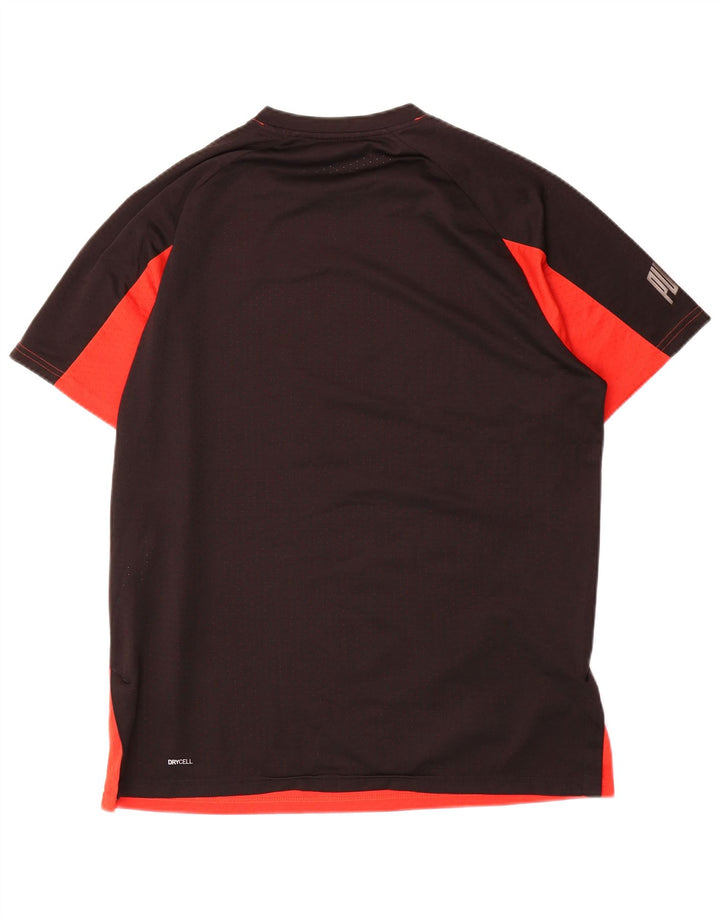 Męski T-shirt z grafiką PUMA, duży, czerwony poliester z blokami kolorów