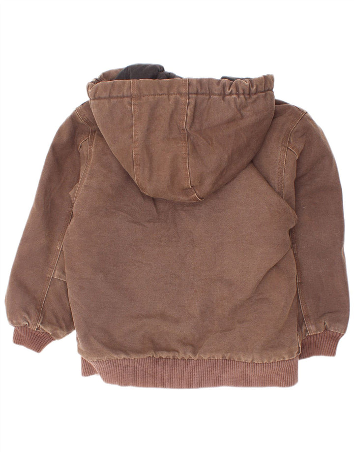 Kurtka bomberka Carhartt chłopięca z kapturem, 7-8 lat, mała, brązowa, bawełniana