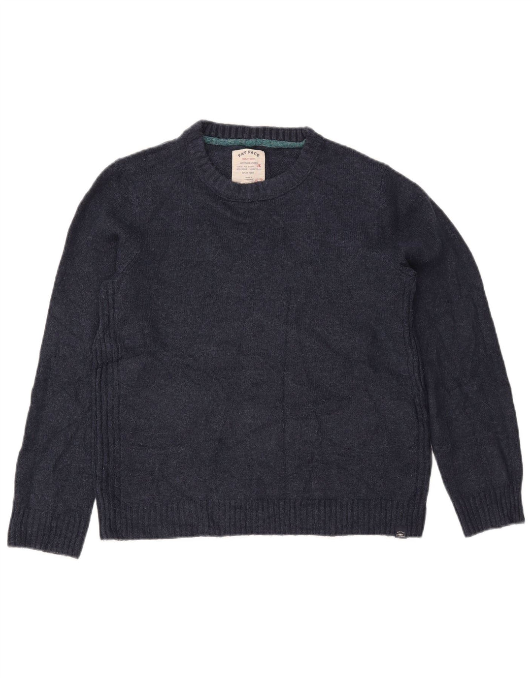 Damski sweter oversize FAT FACE z okrągłym dekoltem UK 10, mały, granatowy