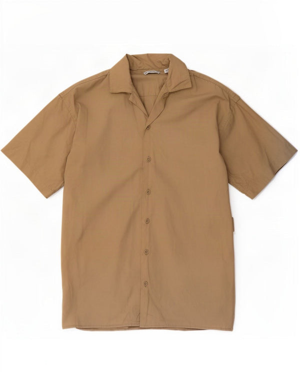 Koszula męska Jack & Jones z krótkim rękawem i luźnym krojem XS, beżowa, bawełniana