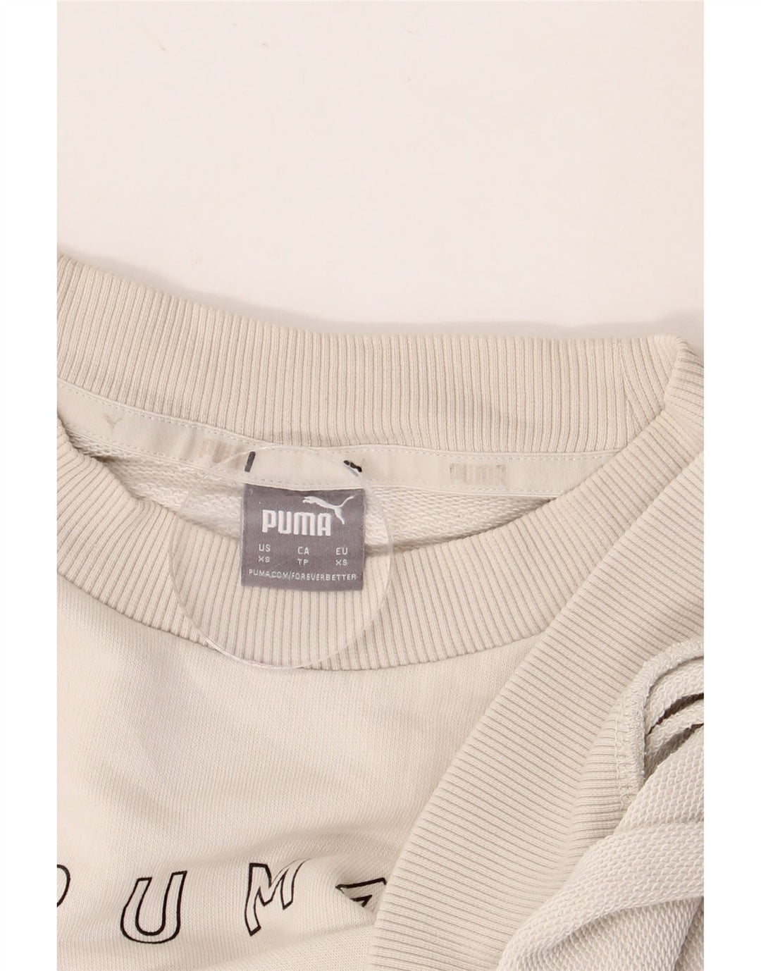 Męska bluza z grafiką PUMA, sweter XS, biała, bawełniana w bloki kolorów