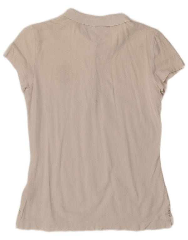 Damska koszulka polo Slim Fit Tommy Hilfiger UK 12, średnia biała bawełna