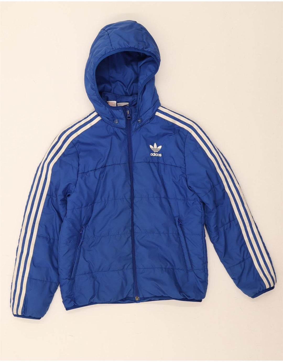 Adidas Chłopięca Wyściełana Kurtka Z Kapturem 10-11 Lat Niebieski Poliester