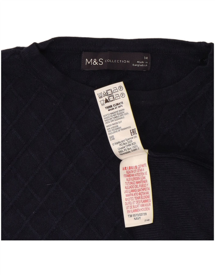 Sweter damski Marks & Spencer z okrągłym dekoltem, UK 14, średni granatowy