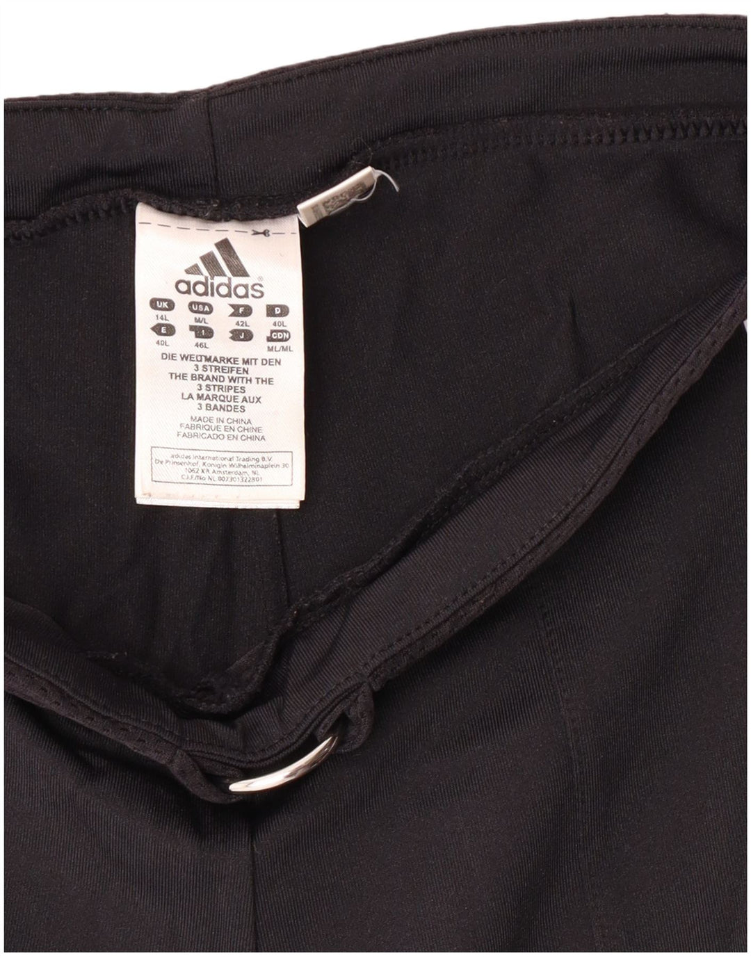 Damskie spodnie dresowe Adidas z szerokimi nogawkami UK 14 Średni czarny poliamid