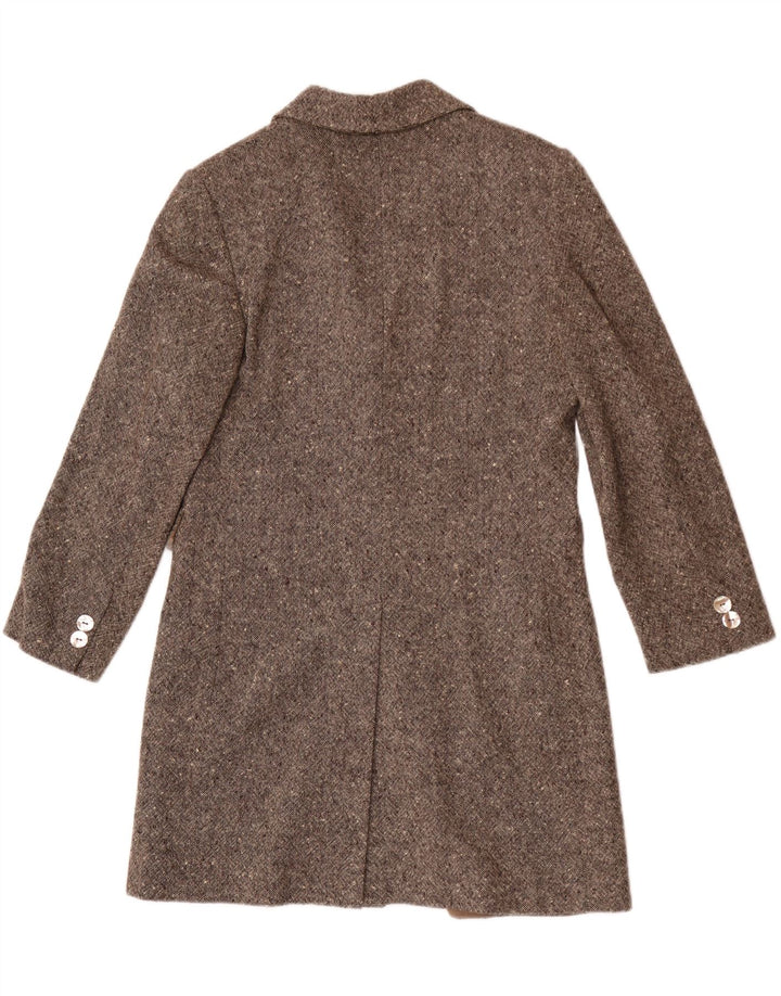 Płaszcz damski w stylu vintage UK 10, mały, beżowy, wełniany