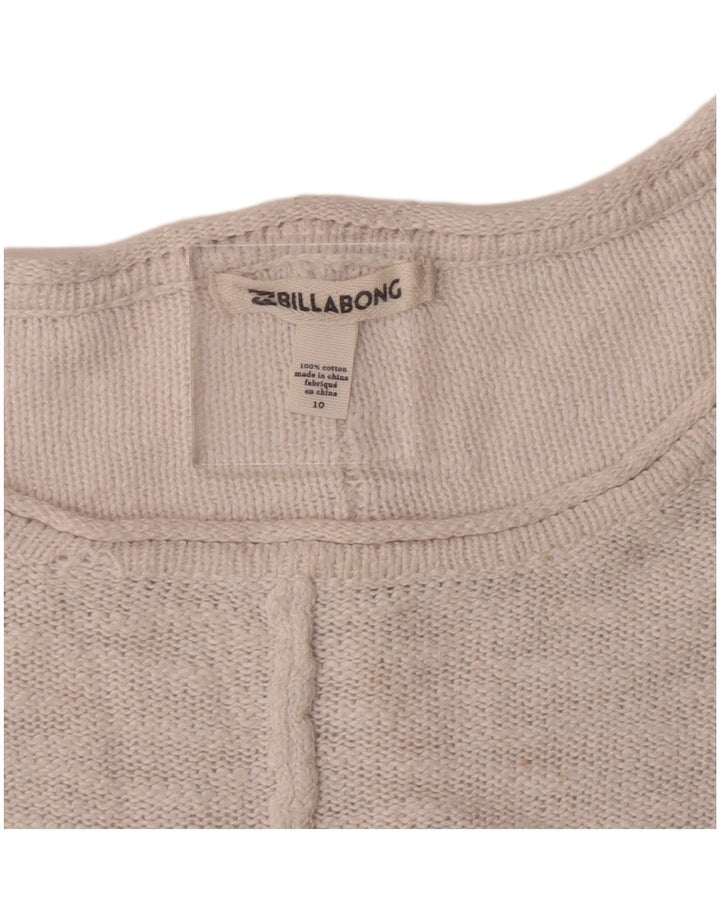 Damski sweter Billabong z dekoltem w łódkę, UK 10, małe, różowe, bawełniane paski