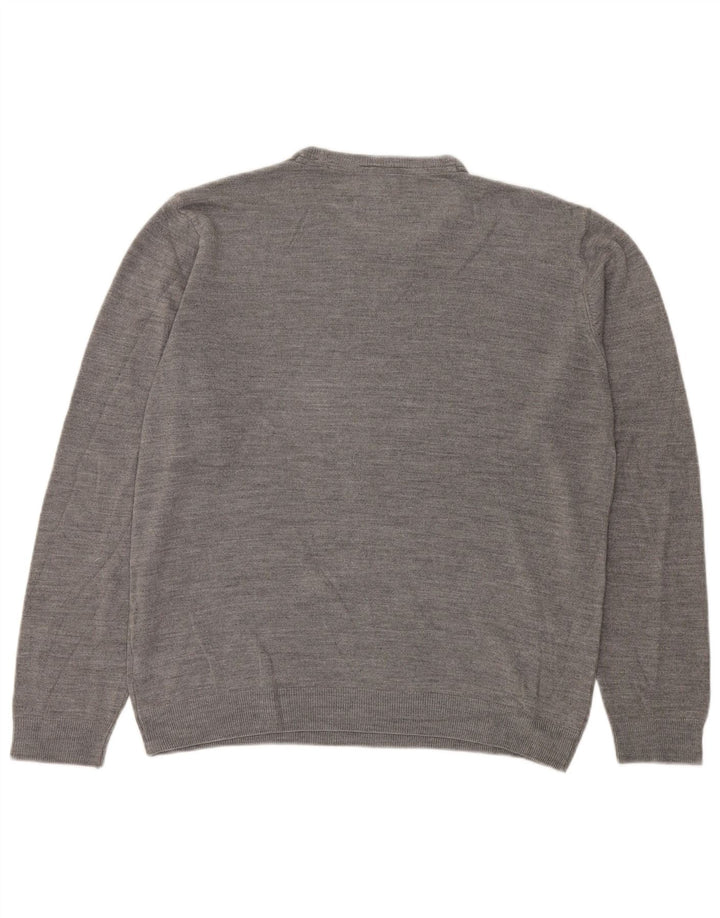 Marks & Spencer Męski sweter o regularnym kroju z okrągłym dekoltem XL, szary, akrylowy