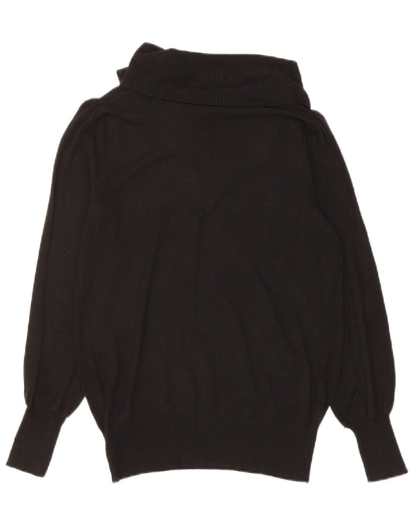 Marks & Spencer Damski sweter z golfem UK 12, średni czarny wiskoza