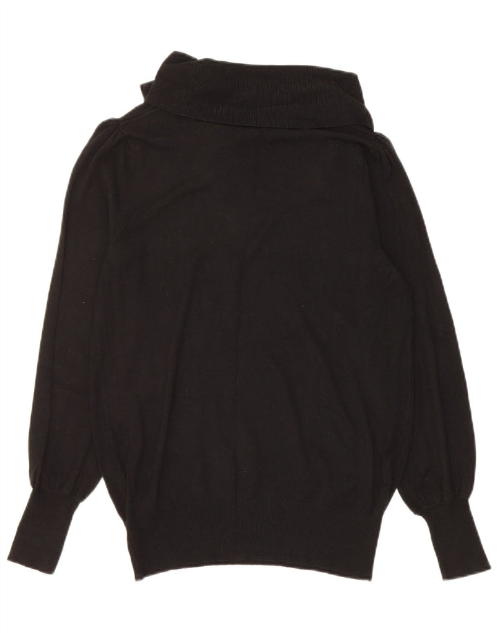 Marks & Spencer Damski sweter z golfem UK 12, średni czarny wiskoza