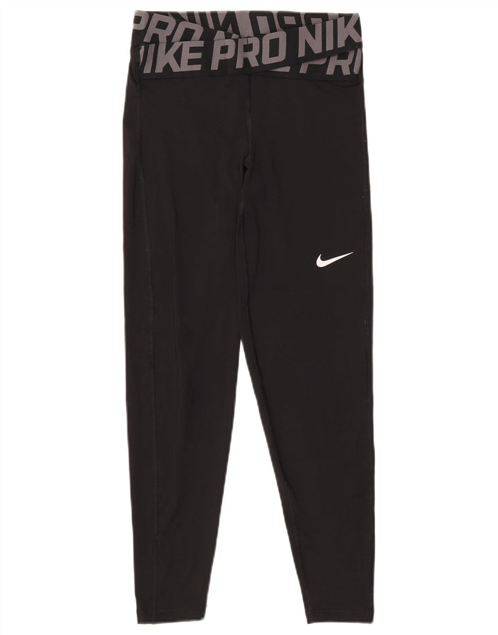 Damskie legginsy NIKE Dri Fit Graphic UK 10, małe, czarne, poliestrowe
