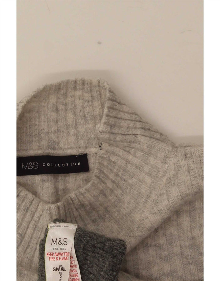 Marks & Spencer Damski sweter z golfem UK 10, mały, szary