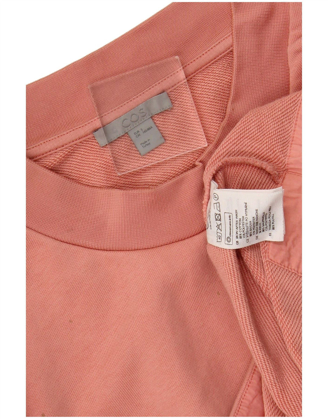 COS Damska bluza oversize typu Crop Jumper UK 10, mała, różowa bawełna