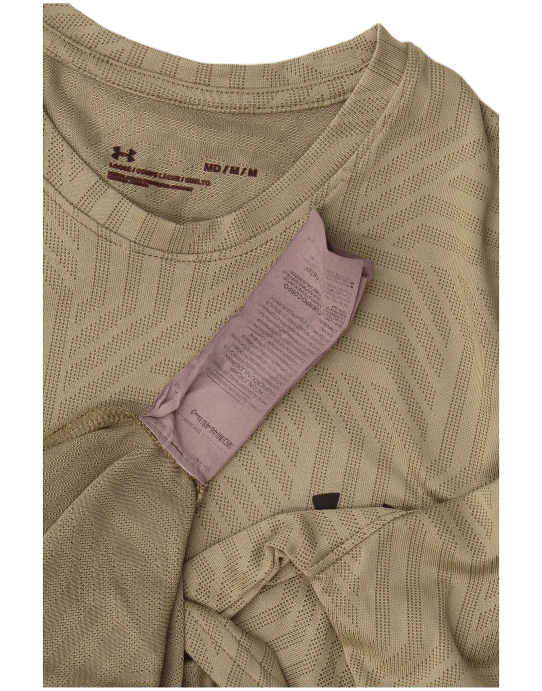 Męski t-shirt Under Armour, średni, geometryczny poliester w kolorze khaki