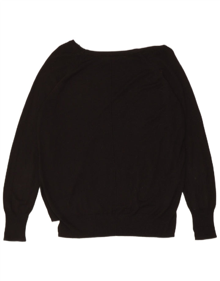 Damski sweter ZARA z dekoltem w łódkę UK 14, duży, czarny, syntetyczny