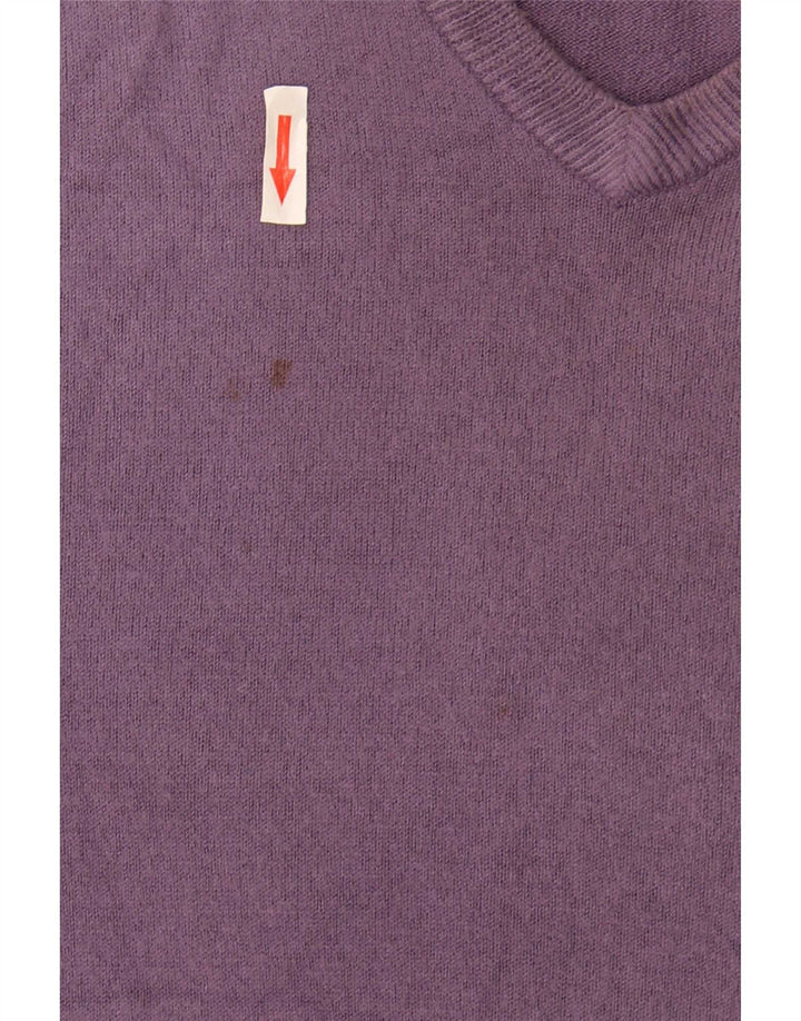 Męski sweter Marks & Spencer Blue Harbor z dekoltem w kształcie litery V, duży fiolet