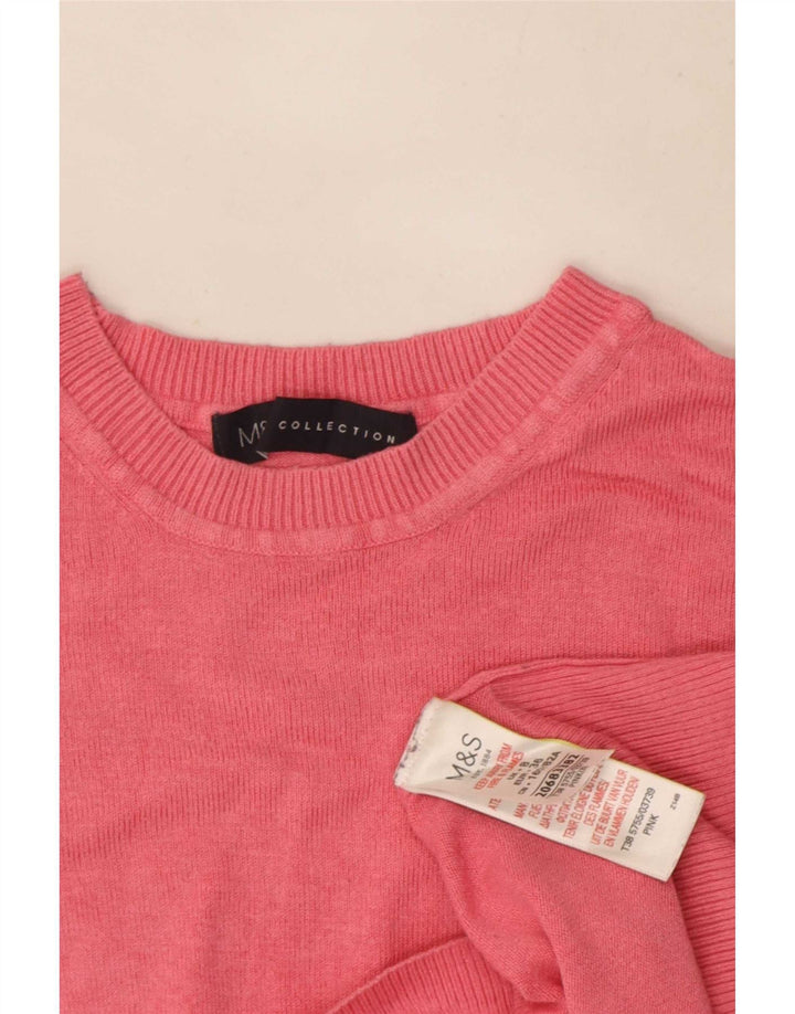 Marks & Spencer Damski sweter z okrągłym dekoltem, UK 8, mały różowy