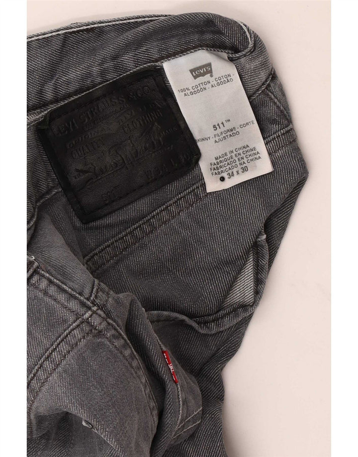 Męskie jeansy Levi's 511 Slim W34 L30 Szara bawełna