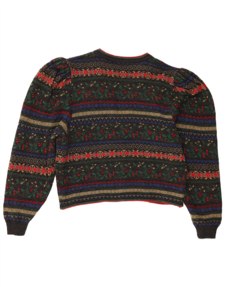 Huber Mode & Tracht Damski sweter rozpinany EU 40 Średni szary w kwiaty
