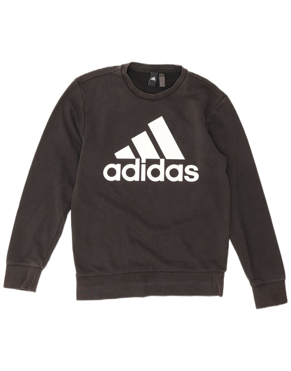 Adidas Męska bluza z grafiką, mała, czarna, bawełniana