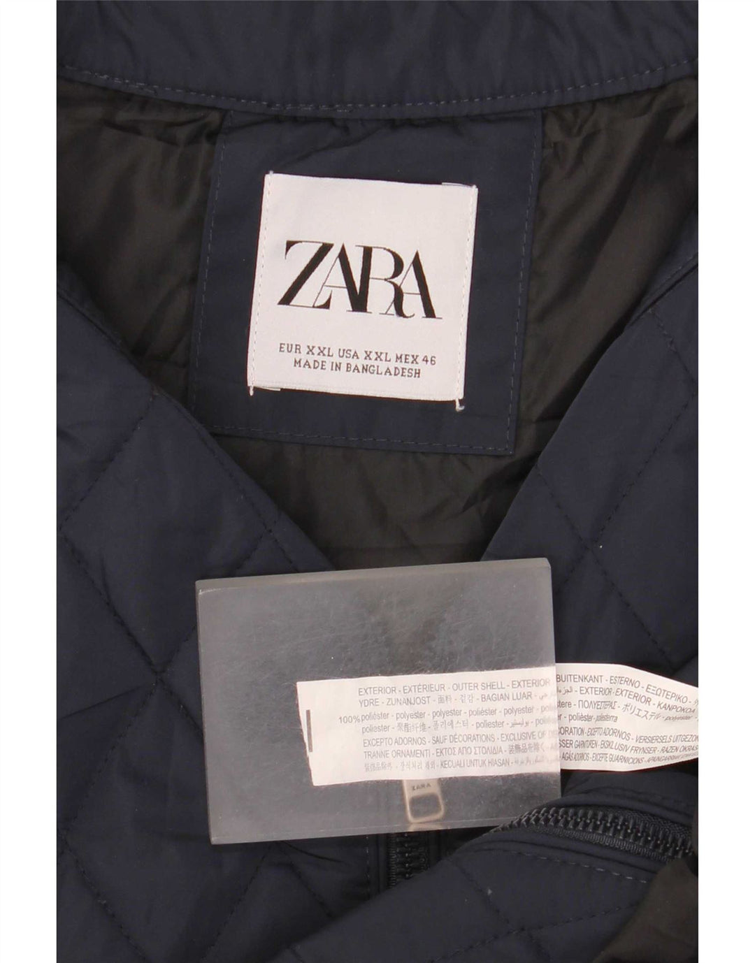 Męska pikowana kamizelka Zara UK 44 2XL Granatowy poliester