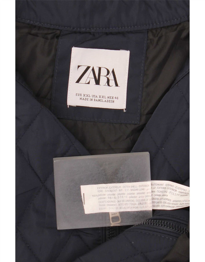 Męska pikowana kamizelka Zara UK 44 2XL Granatowy poliester