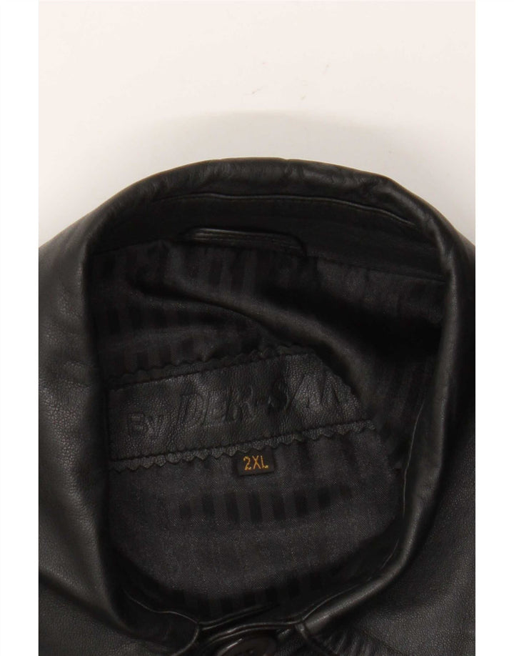 Vintage męska skórzana kurtka UK 44 2XL czarna skóra