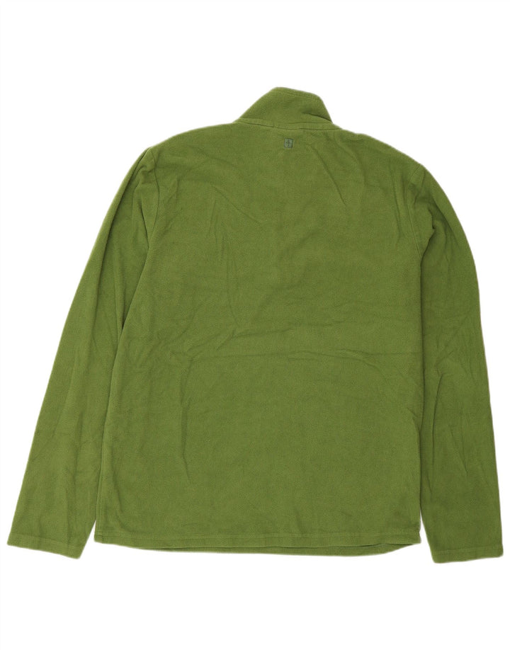 Męski sweter polarowy Mountain Warehouse z zamkiem błyskawicznym, mały, zielony, z poliestru