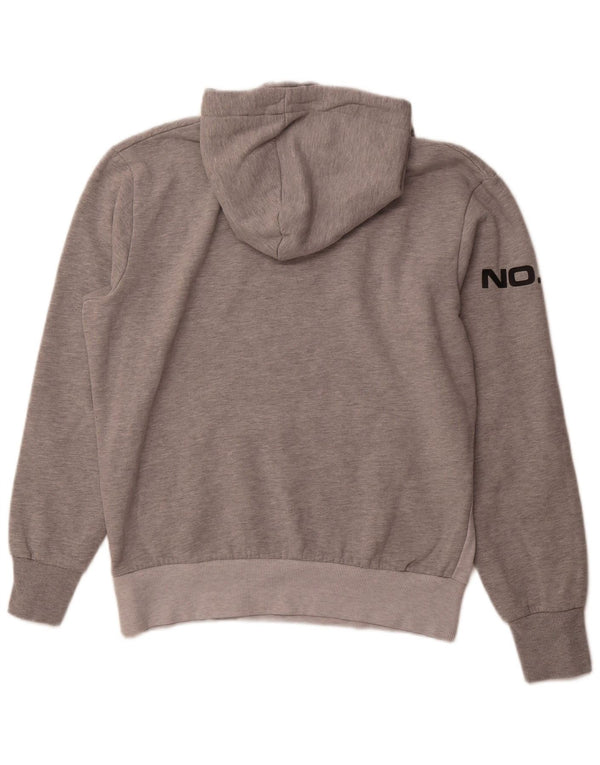 SUPERDRY Męski sweter z kapturem i grafiką XL, szary, bawełniany z blokami kolorów