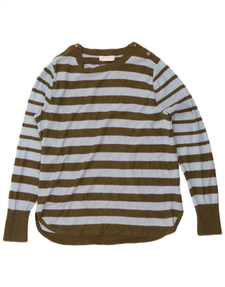 Damski sweter z dekoltem w łódkę White Stuff UK 12, średnie khaki w paski
