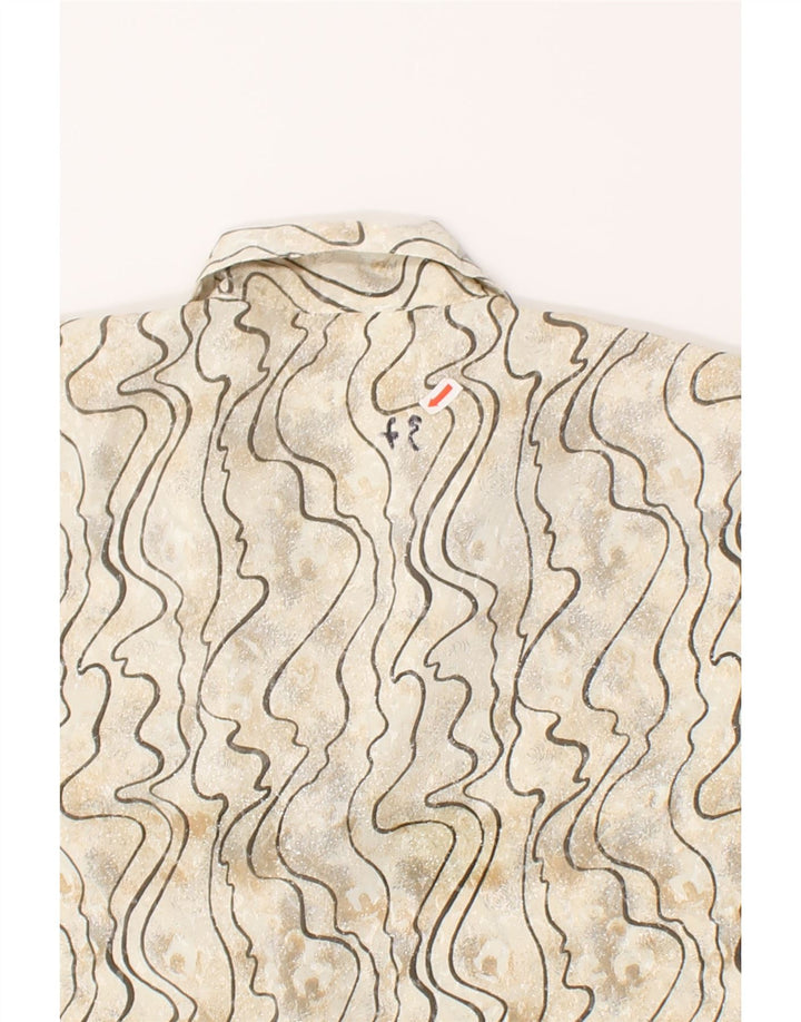 YOUR SIXTH SENSE Womens Abstract Pattern Shirt Blouse UK 18 XL Beige Vintage Your Sixth Sense and Second-Hand Your Sixth Sense from Messina Hembry 