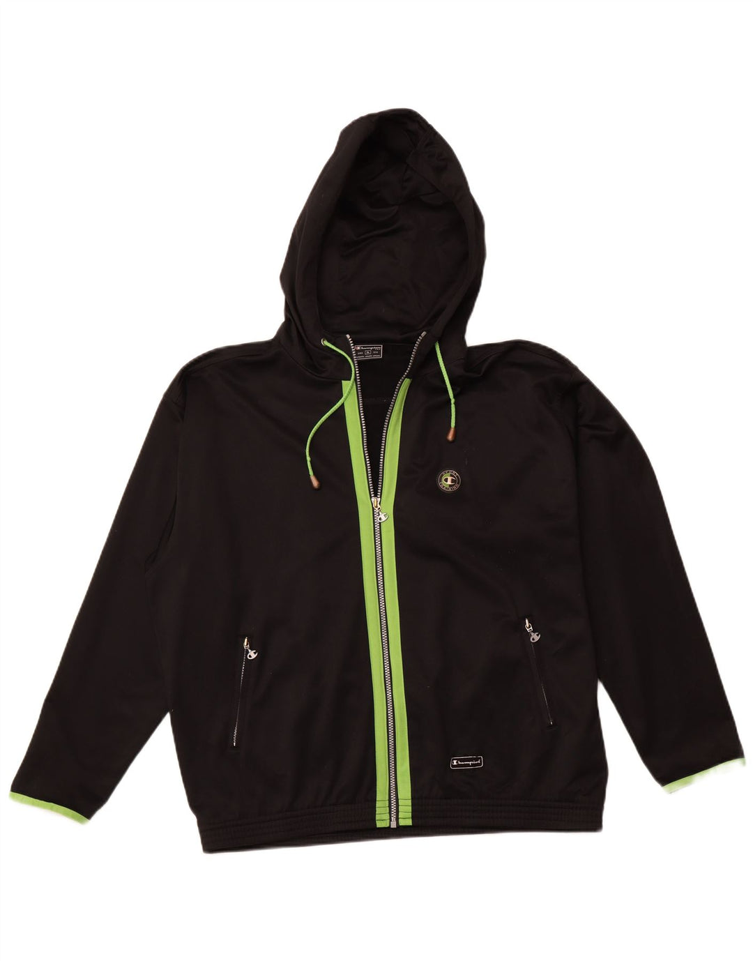 Męska kurtka dresowa z kapturem i kapturem CHAMPION XL, czarna, poliestrowa