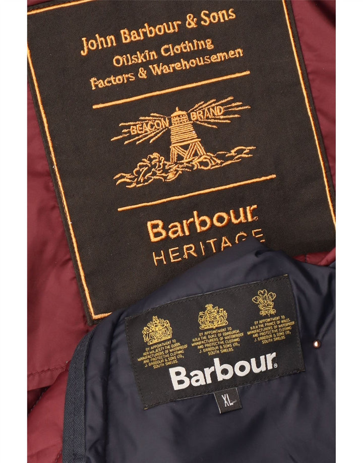 Męska pikowana kurtka BARBOUR Heritage UK 42 XL granatowa